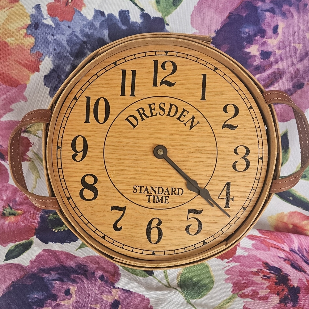 Longaberger Darning Basket and Dresden Clock Insert